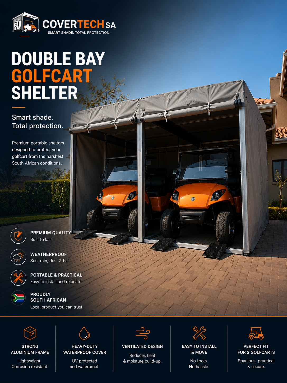 Double Bay Golf Cart Shelter
